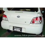 HKS Super Turbo Muffler stainless steel cat-back exhaust system with polished tip for Subaru WRX STi GDB.