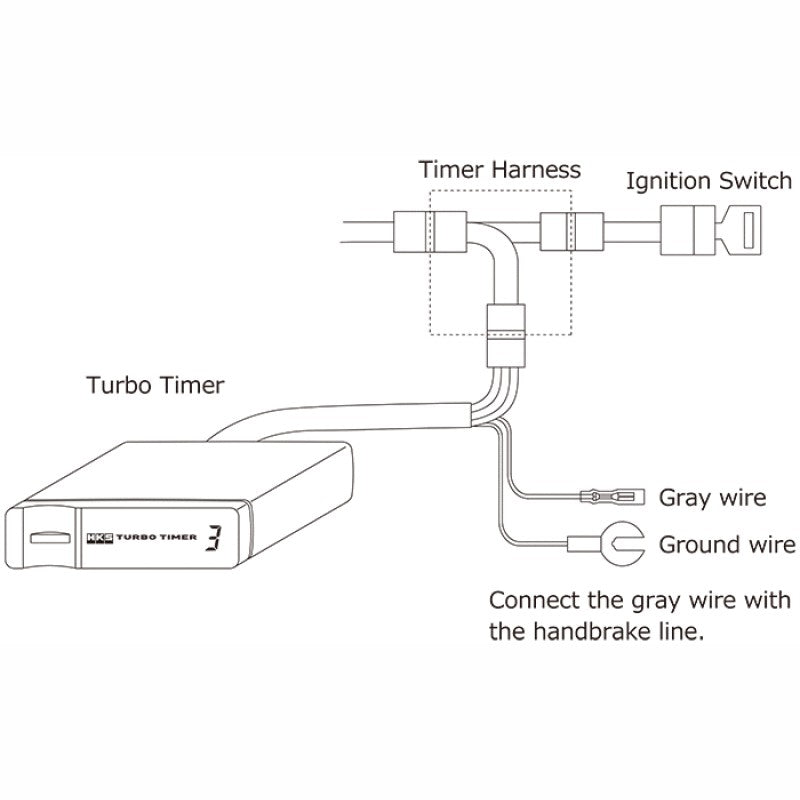 HKS Turbo Timer X compact digital control unit with red LED display and mounting bracket.