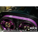 Purple HKS Fine Tune Upgraded Timing Belt for Nissan RB20, RB25, and RB26 engines.