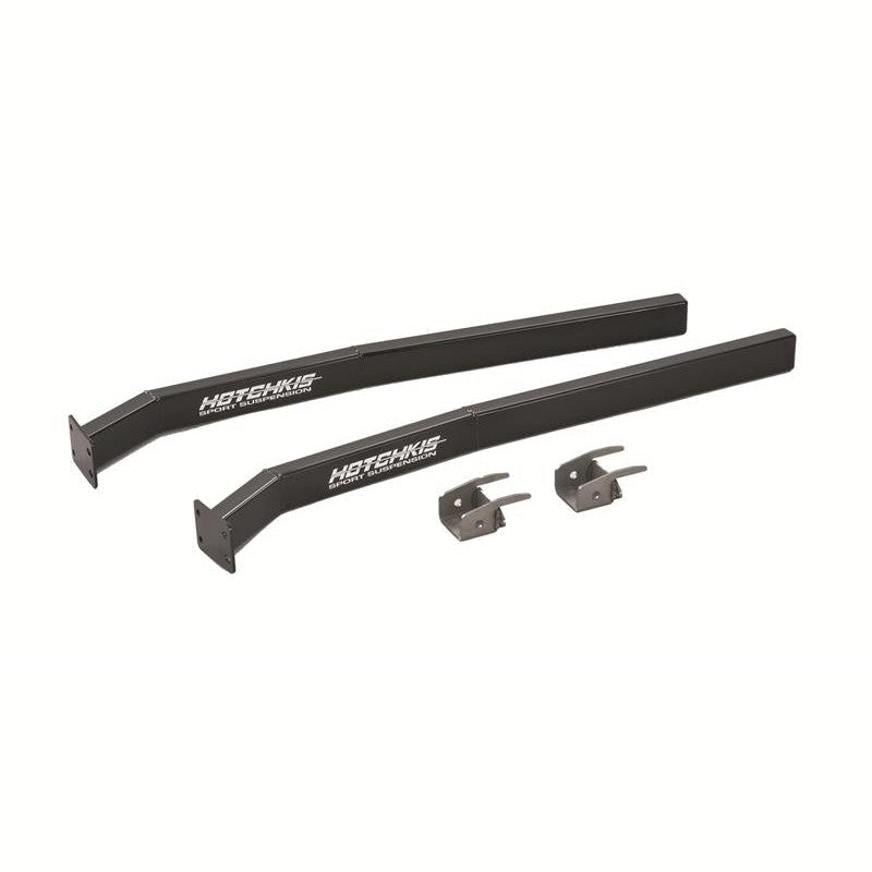 Hotchkis 4015 MIG welded 1.5x2.5 inch rectangular steel subframe connectors in gloss black powder coat.