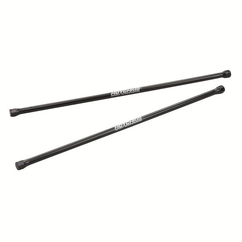 Pair of Hotchkis black powder-coated 1.1-inch performance torsion bars with polyurethane seals and retaining clips