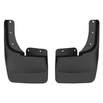 Black custom-molded Husky Liners front mud guards for 1997-2004 Ford F-150 with factory flares.