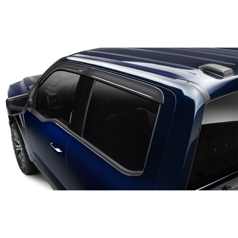 Four-piece set of Husky Liners Low Profile Ventvisors in smoke finish for 2001-2007 Chevrolet Silverado.