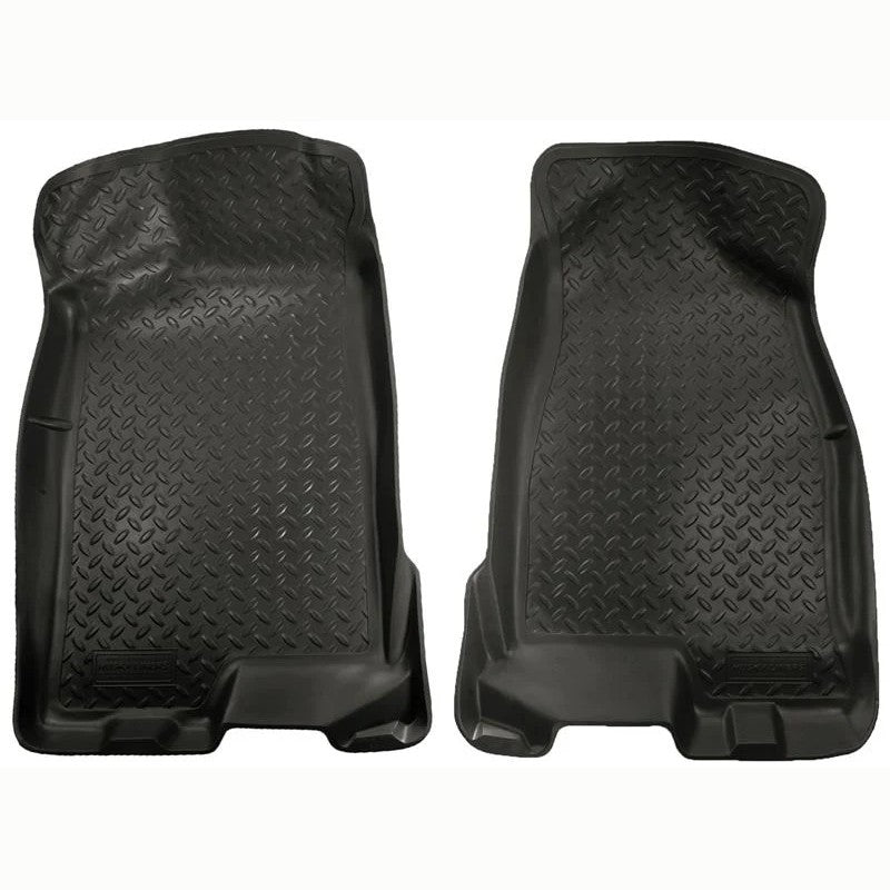 Husky Liners Classic Style black rubberized floor liners with UniEdge containment and StayPut Cleats.