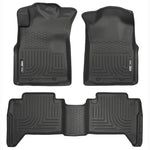 Black Husky Liners WeatherBeater front and rear floor mats for 2005-2015 Toyota Tacoma.