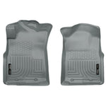Husky Liners WeatherBeater front grey floor liners for 2005-2015 Toyota Tacoma, showing custom-fit textured surface.