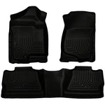 Husky Liners WeatherBeater black front and rear custom-fit floor liners for 2007-2014 Silverado and Sierra trucks.