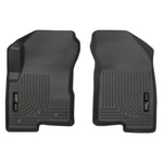 Black Husky Liners WeatherBeater front row floor liners for Jeep Compass, Jeep Patriot, and Dodge Caliber.