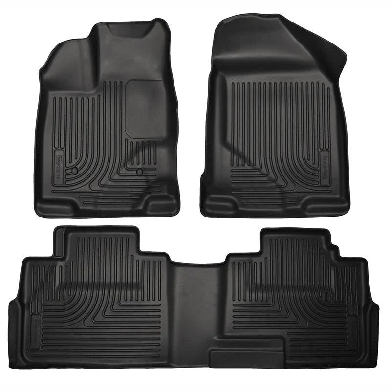 Husky Liners Weatherbeater black front and second seat floor liners for Ford Edge and Lincoln MKX.