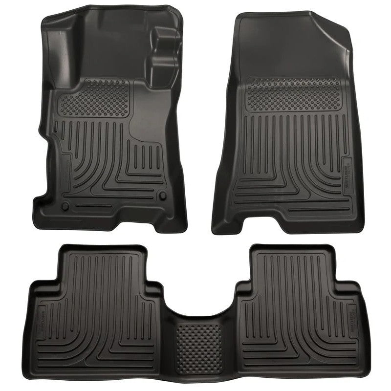 Black Husky Liners WeatherBeater front and one-piece rear floor liners for 2008-2012 Honda Accord 4-door.