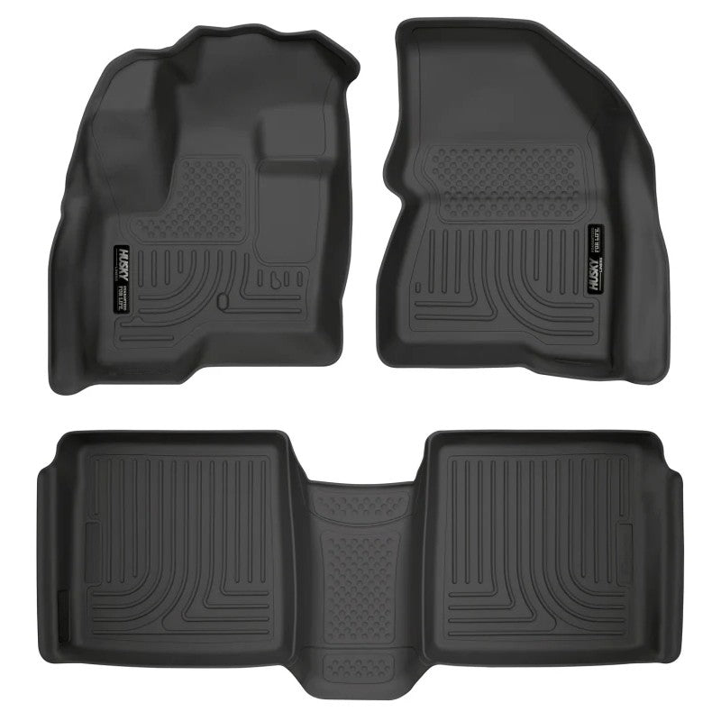 Husky Liners 98741 WeatherBeater black front and rear floor liners for 2009-2019 Ford Flex and Lincoln MKT.