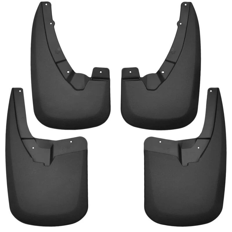Black Husky Liners FormFit front and rear mud guards for Dodge and Ram trucks without fender flares.