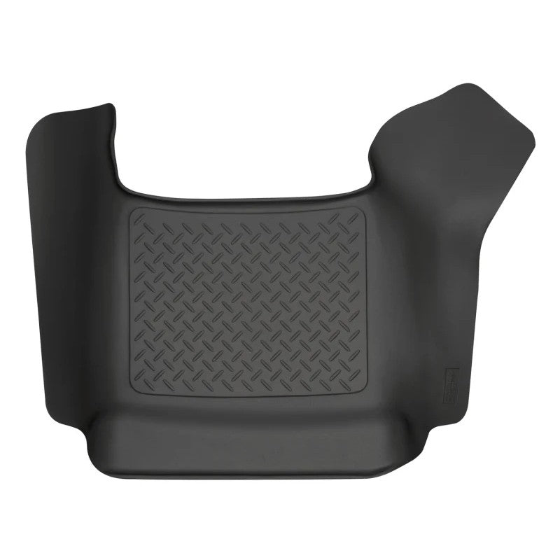 Husky Liners 83711 Black Classic Style center hump floor liner with diamond-plate texture for Dodge Ram trucks.