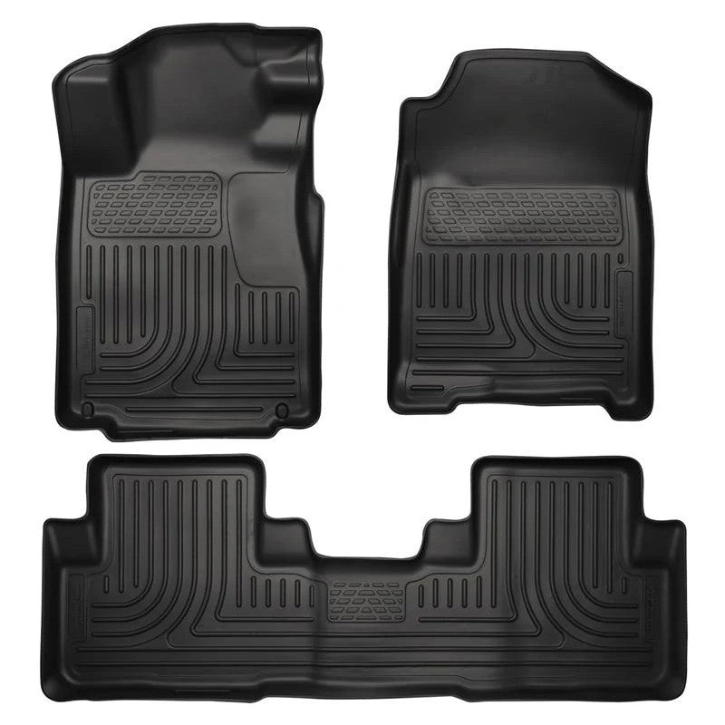 Black Husky Liners WeatherBeater front and rear floor liner set for 2010-2014 Ford Mustang.