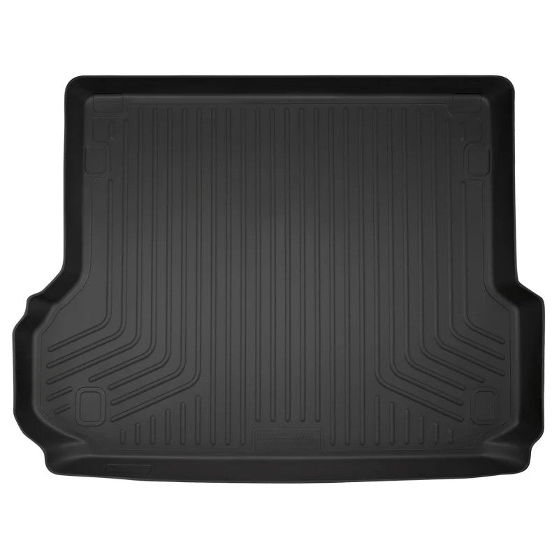 Husky Liners WeatherBeater black rear cargo liner for Lexus GX460 with 3rd row seats folded.