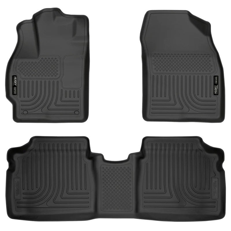 Husky Liners WeatherBeater black front and rear all-weather floor liners for 2010-2014 Toyota Prius.