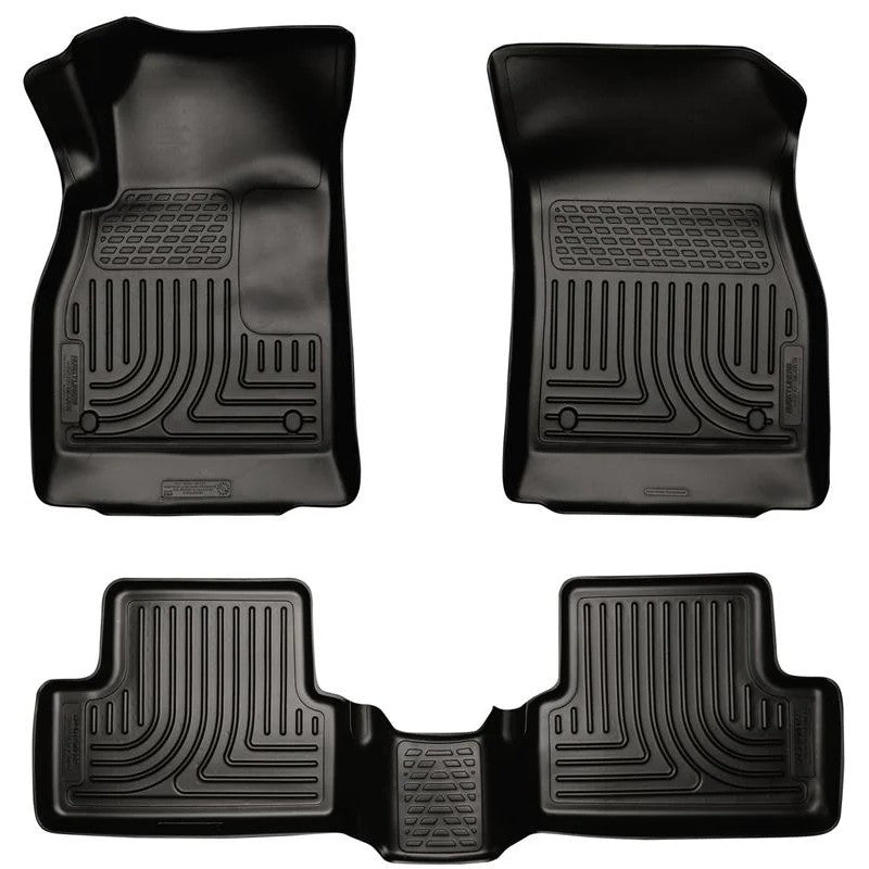 Husky Liners WeatherBeater black front and rear floor mats for 2011-2016 Chevrolet Cruze.