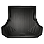 Black Husky Liners WeatherBeater trunk liner for Chrysler 300 and Dodge Charger showing raised containment edges.