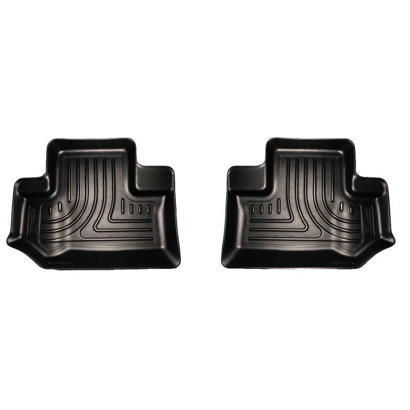 Black Husky Liners Weatherbeater rear second seat floor liner for 2011-2018 Jeep Wrangler 2-door models.