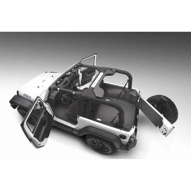 Husky Liners Guardian Impact full-coverage floor and cargo liner for 2-door Jeep Wrangler JK with heat shields.