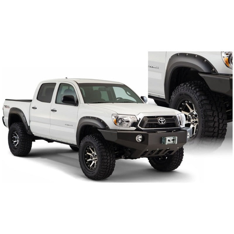 Black Husky Liners Pocket Style Fender Flares with stainless rivets for 2012-2015 Toyota Tacoma