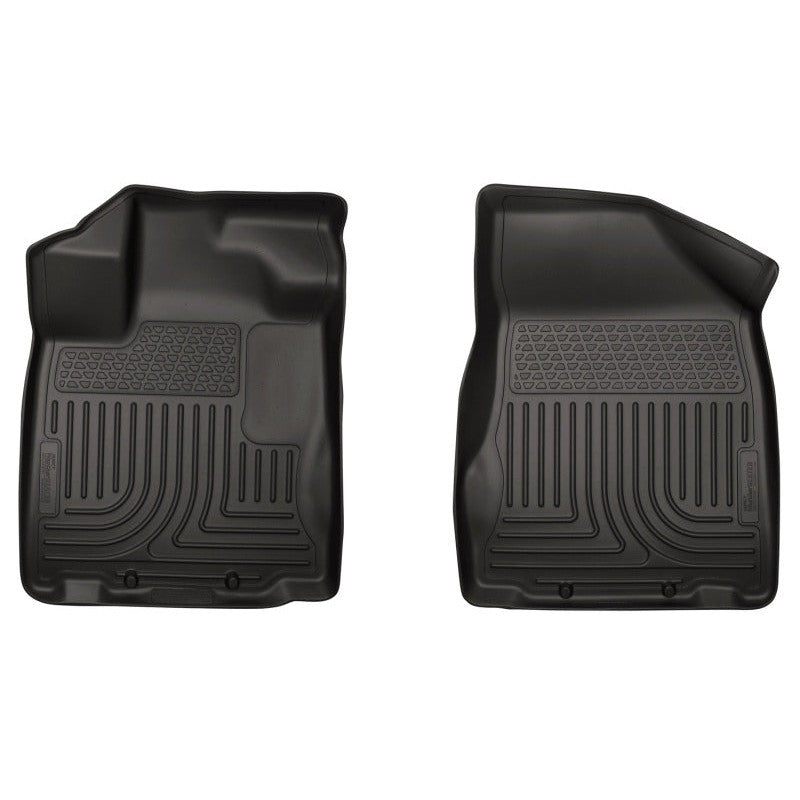 Pair of black Husky Liners Weatherbeater front floor liners for 2013-2020 Nissan Pathfinder