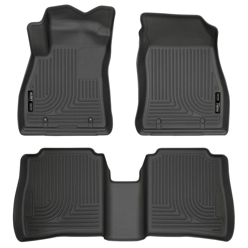 Black Husky Liners Weatherbeater front and rear floor mats for 2014-2019 Nissan Sentra.