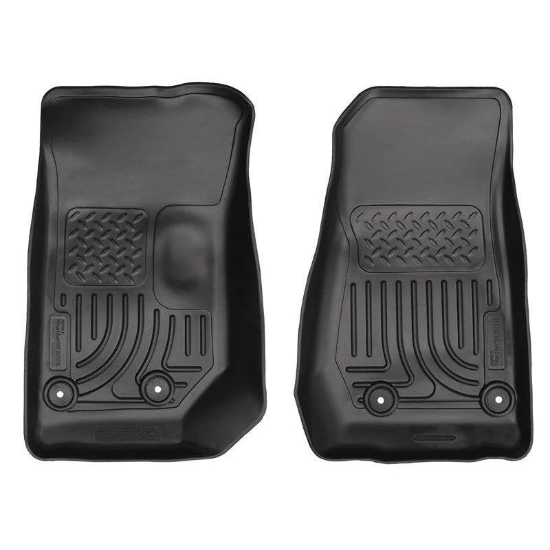 Black Husky Liners Weatherbeater front floor liners for 2014-2018 Jeep Wrangler