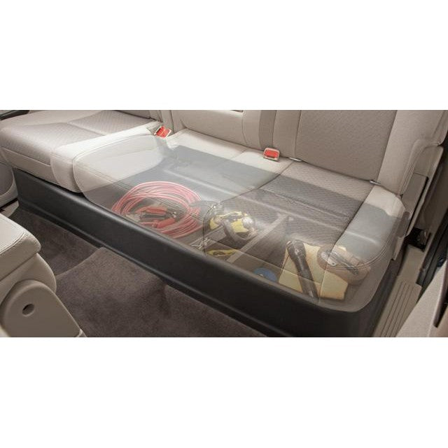 Black textured Husky Liners GearBox under-seat storage organizer for 2015-2026 Ford F-Series SuperCrew trucks.