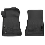 Pair of black Husky X-act Contour front floor liners with FormFit Edge for 2015-2026 Ford Mustang.