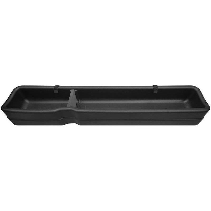 Black textured Husky Liners GearBox under seat storage container for Ford F-150 and Super Duty trucks.