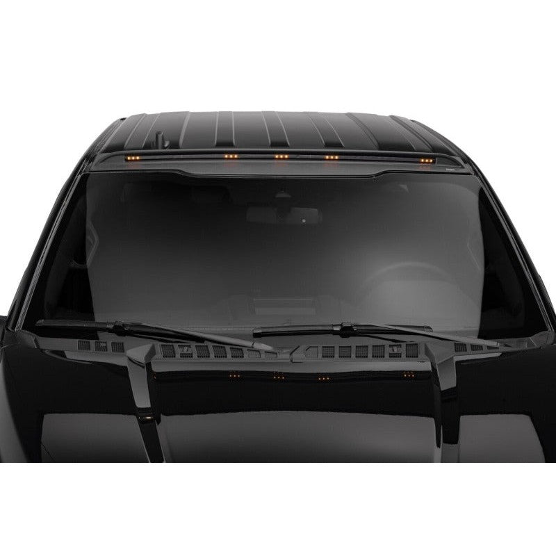 Husky Liners AeroCab PRO matte black LED marker light bar with sweeping turn signals installed on a Ford F-150 roofline.
