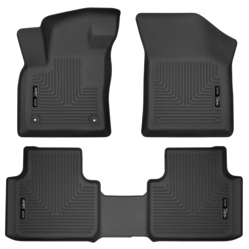 Black Husky Liners Weatherbeater front and second row floor mats for Volkswagen Atlas.