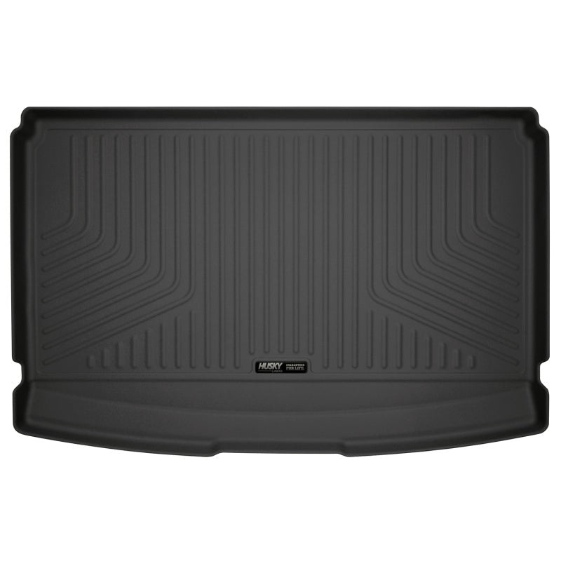 Black Husky WeatherBeater cargo liner featuring a custom-molded tray design and StayPut cleats for cargo protection.
