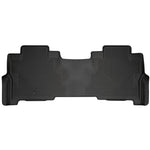 Husky Liners WeatherBeater black second row floor liners for 2018-2024 Ford Expedition showing textured surface and cleats.