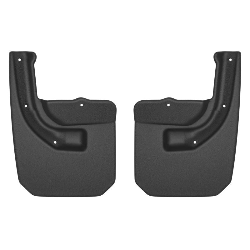Black textured custom-molded rear mud guards for Jeep Wrangler and Dodge Durango.