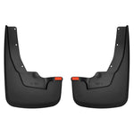 Husky Liners black thermoplastic custom-molded front mud guards for 2019-2026 Ram 1500 with OEM fender flares.
