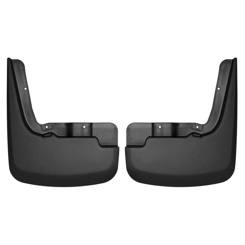 Pair of black Husky Liners thermoplastic front mud guards for 2019-2026 Chevrolet Silverado 1500.