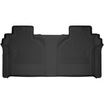 Black Husky Liners X-act Contour full coverage 2nd seat floor liner for 2019-2026 Silverado and Sierra trucks.