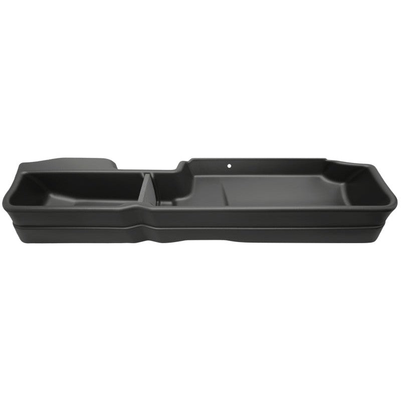 Black textured Husky Liners GearBox under-seat storage unit for 2019-2026 Chevrolet Silverado and GMC Sierra pickups.