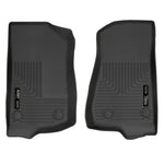 Black Husky Liners WeatherBeater front row floor liners for Jeep Wrangler and Gladiator.