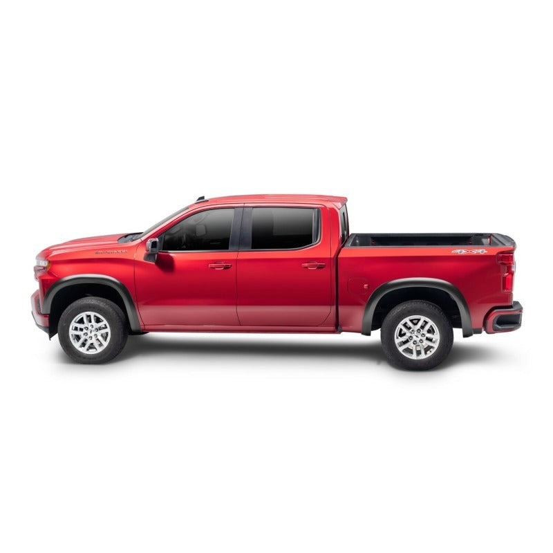Four-piece set of smooth matte black Husky OE-style fender flares for a 2019-2026 Chevrolet Silverado 1500.