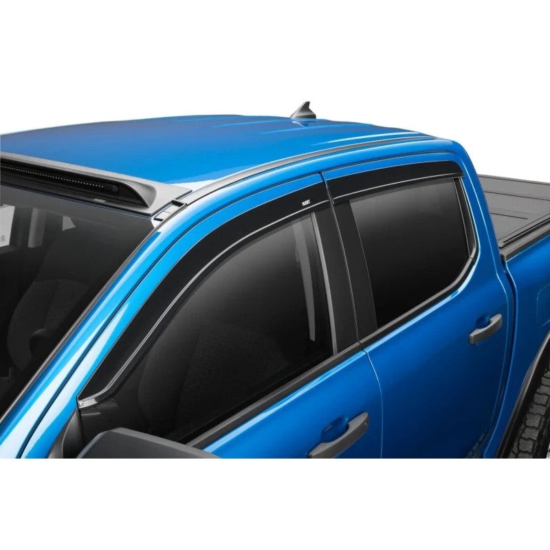 Husky Liners Low Profile Ventvisor 4-piece set in smoke finish for a 2019-2026 Ford Ranger SuperCrew.