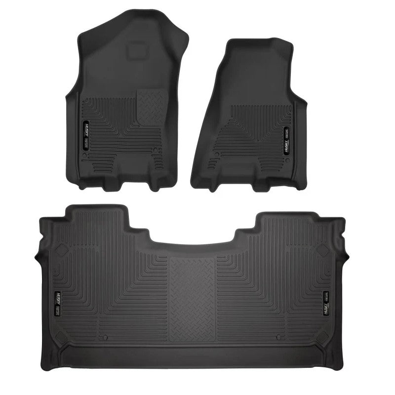 Husky Liners Weatherbeater black front and second row floor liners for 2019-2024 Ram 1500 Crew Cab