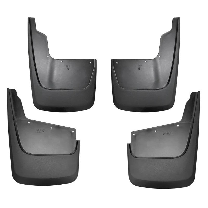 Black Husky Liners front and rear mud guards for 2020-2026 Chevrolet Silverado 2500/3500 HD single rear wheel models.