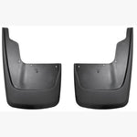 Black custom-molded front mud guards for 2020-2026 Chevrolet Silverado 2500/3500 HD