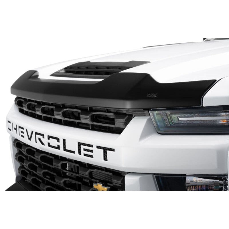 Matte black textured Husky Liners Aeroskin hood protector for 2020-2026 Chevrolet Silverado 2500/3500 HD.