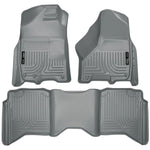 Husky Liners WeatherBeater gray front and rear floor liner set for Dodge Ram crew cab trucks.