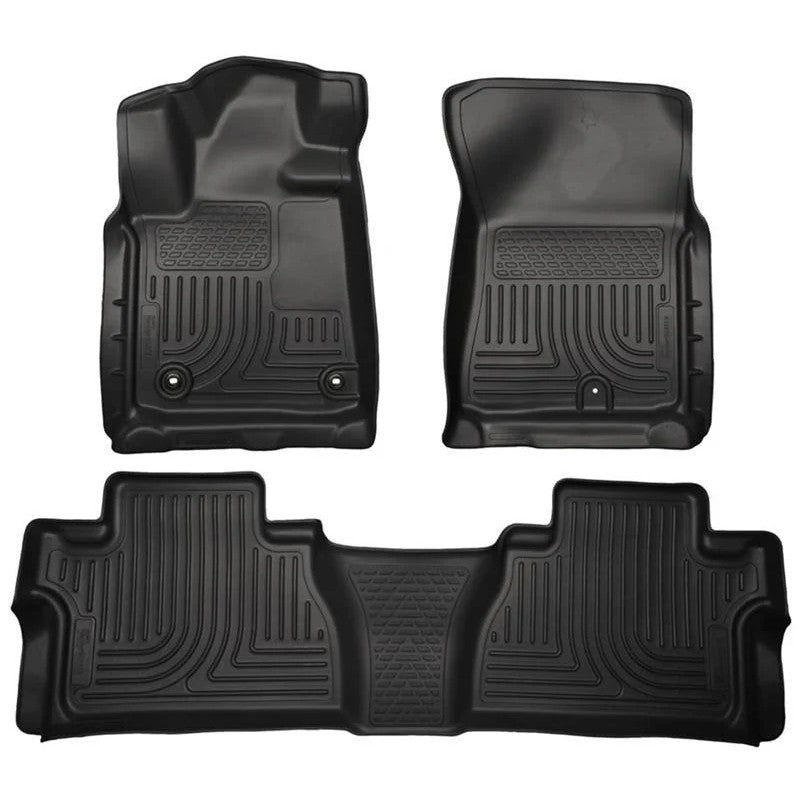 Husky Liners WeatherBeater black front and second row floor liners for 2014-2021 Toyota Tundra Double Cab