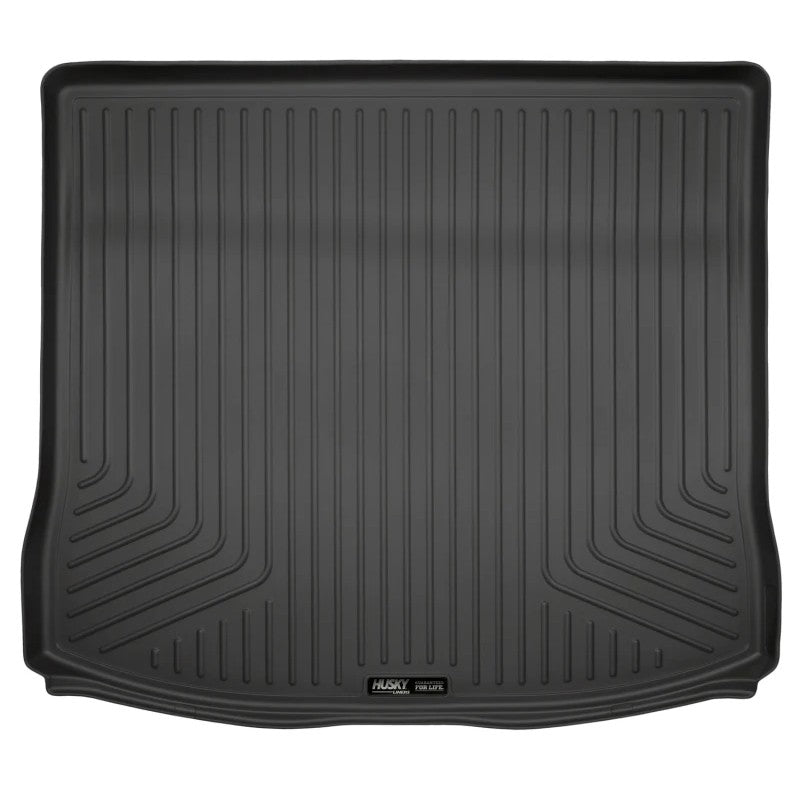 Black Husky Liners Weatherbeater rear cargo liner for 2015-2024 Ford Edge featuring raised edges and non-slip cleats.